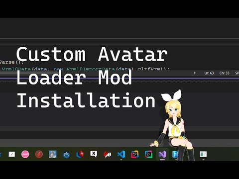 VRM custom avatar shown in a Desktop Mate loader tutorial.
