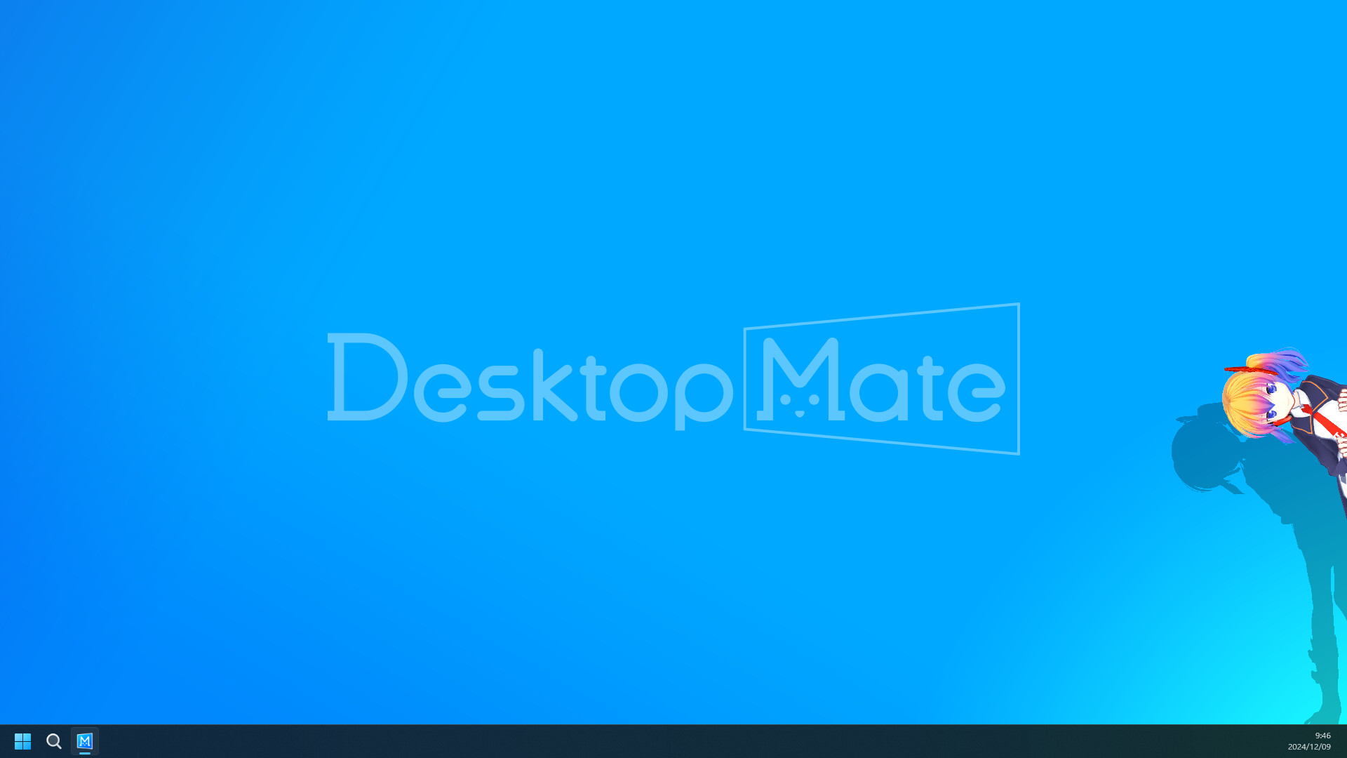 Desktop Mate character rendered on the Windows desktop.